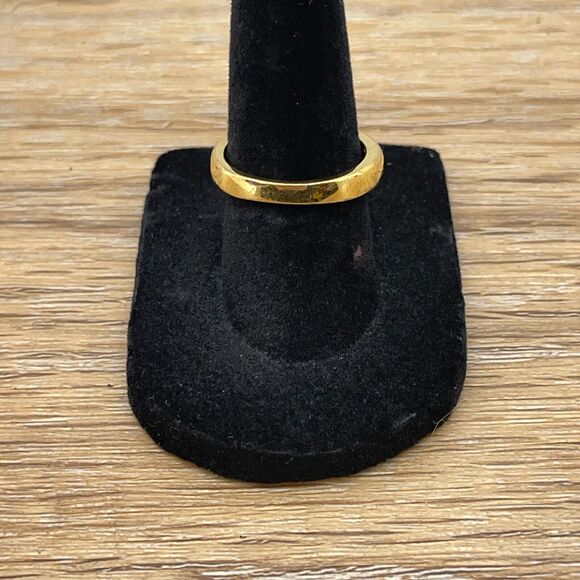 Oval Orange Gemstone Gold Tone Statement Ring Jewelry Engagement Gift Size 7 - Picture 4 of 9